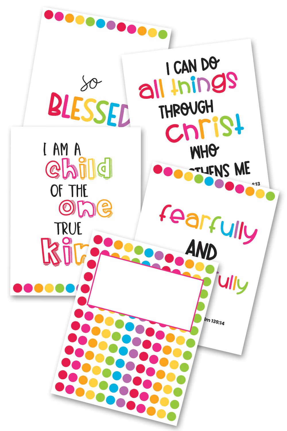 Rainbow Dots Bible Verse Wall Art