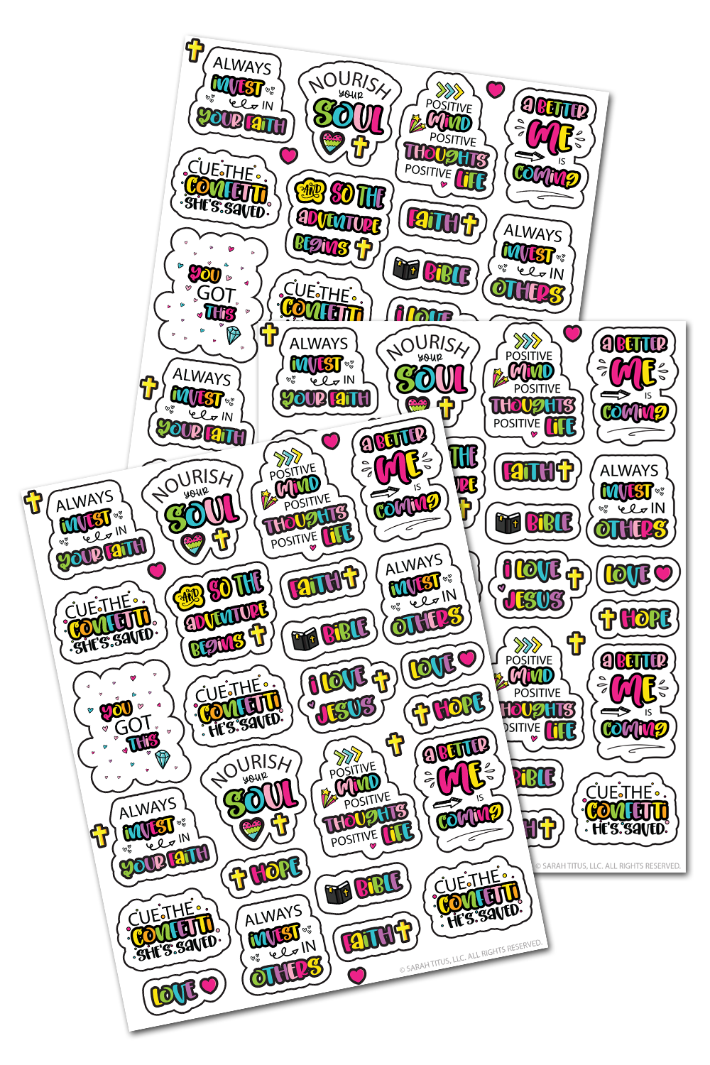 Rainbow Faith Planner Stickers