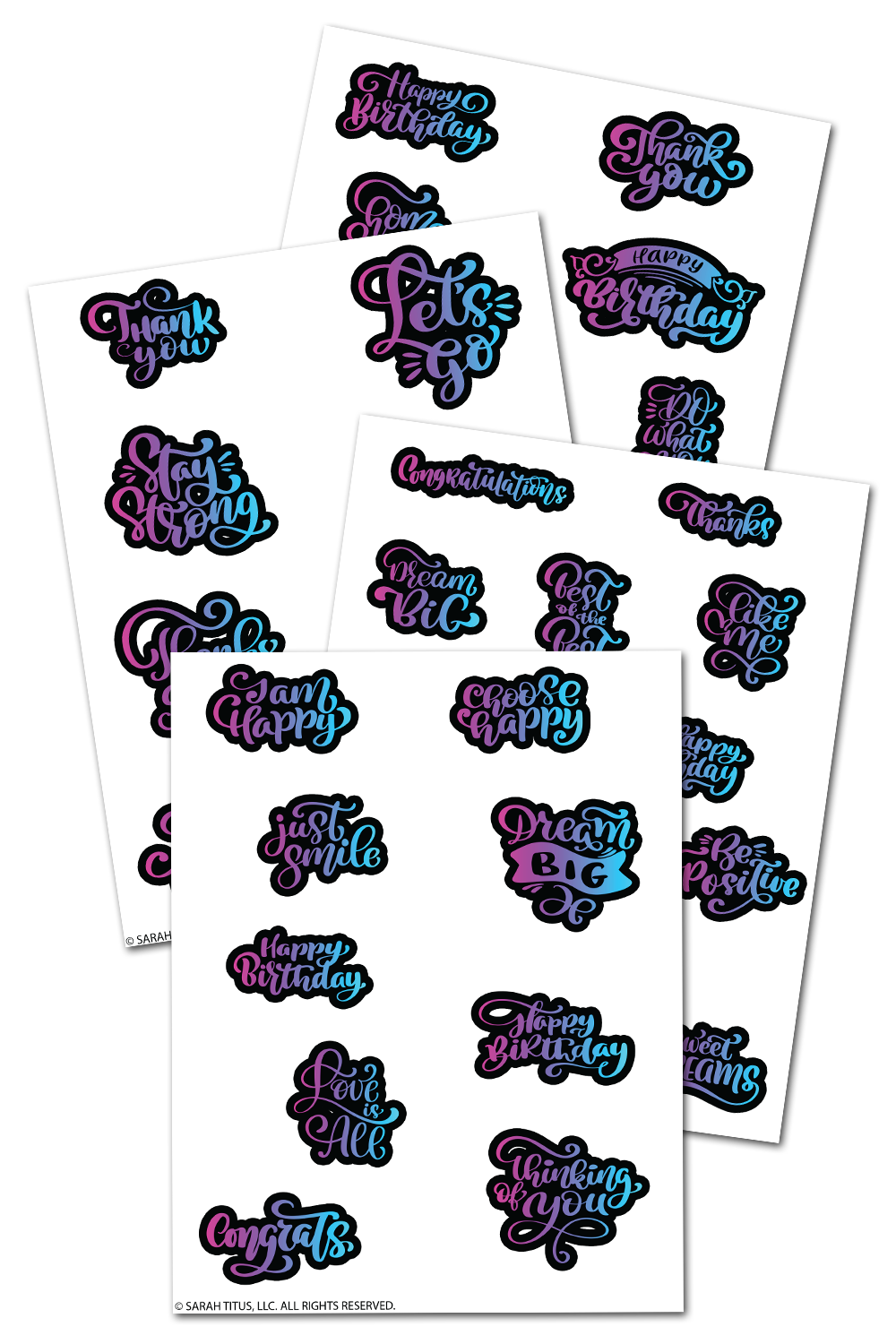 Rainbow Inspirational Planner Stickers