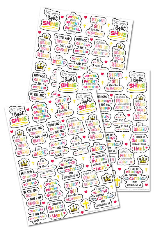 Rainbow Scripture Stickers
