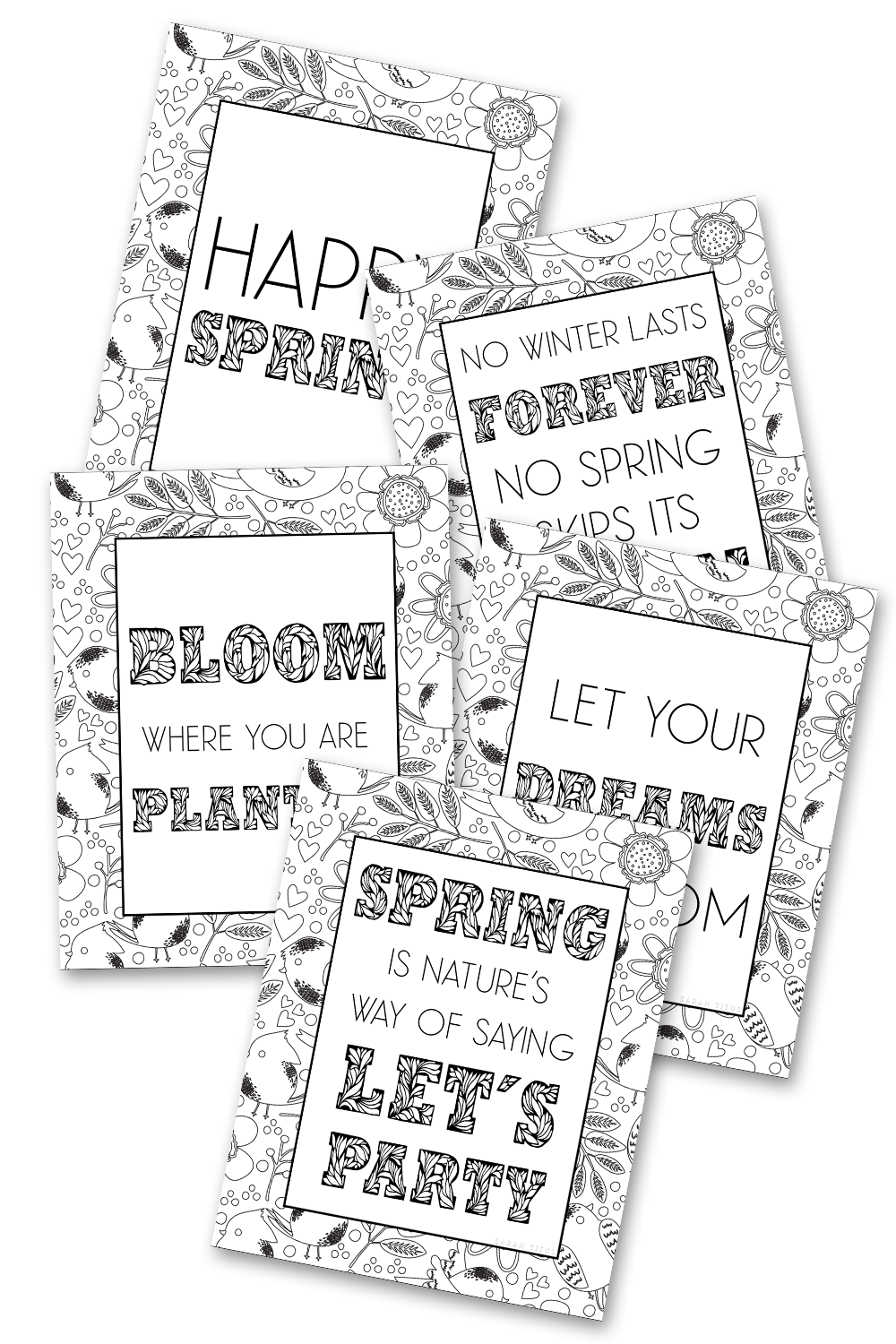 Spring Coloring Sheets Pack