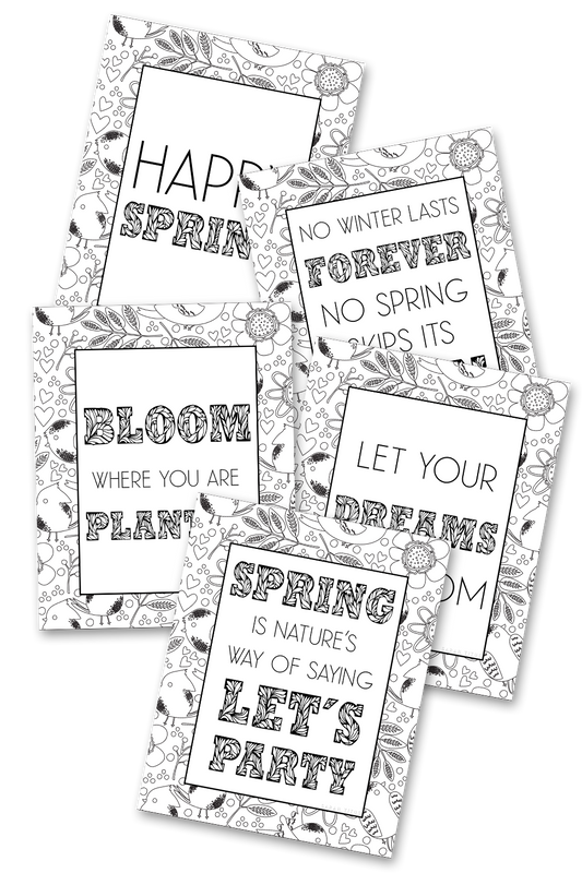 Spring Coloring Sheets Pack