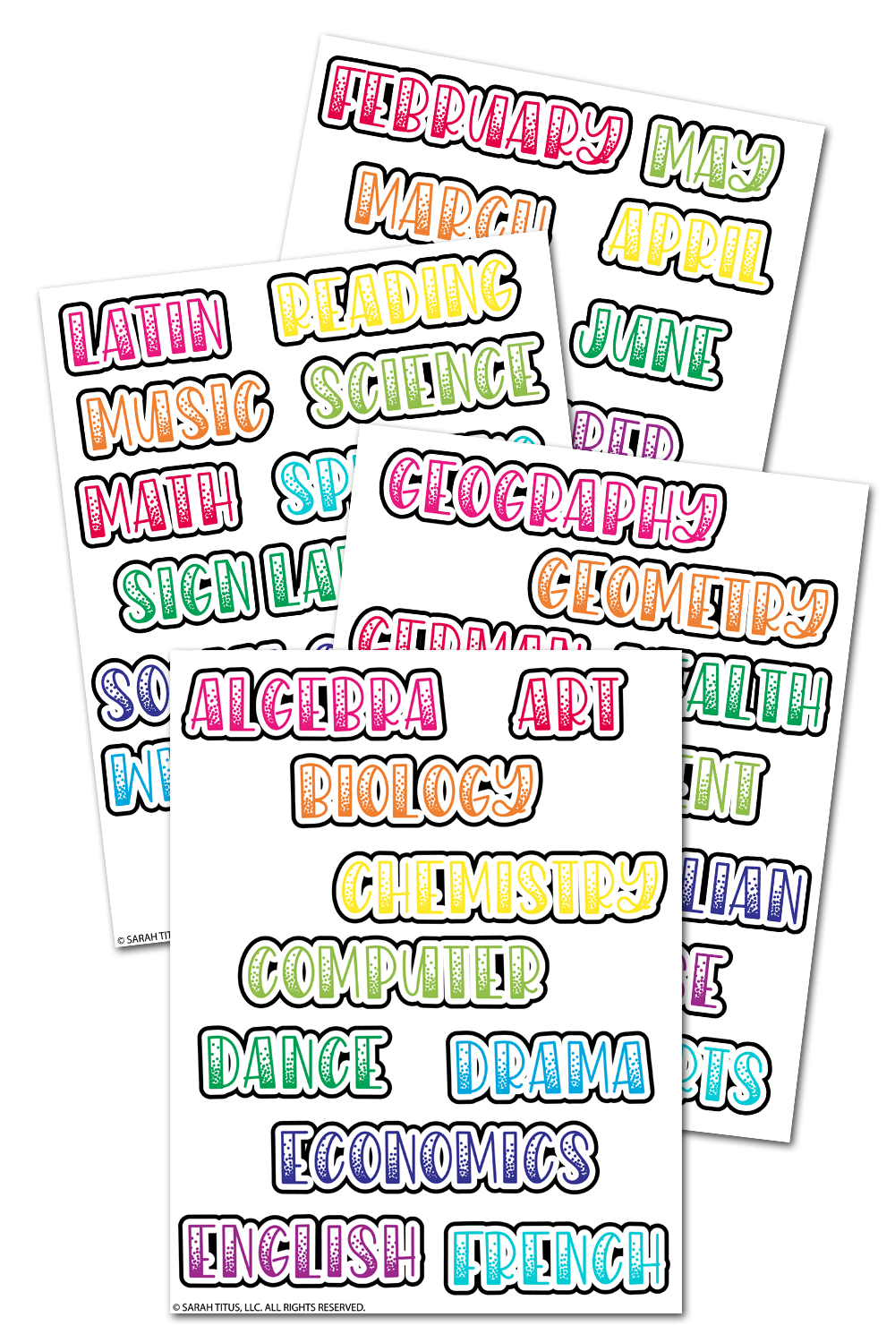 Student Class Folder Stickers