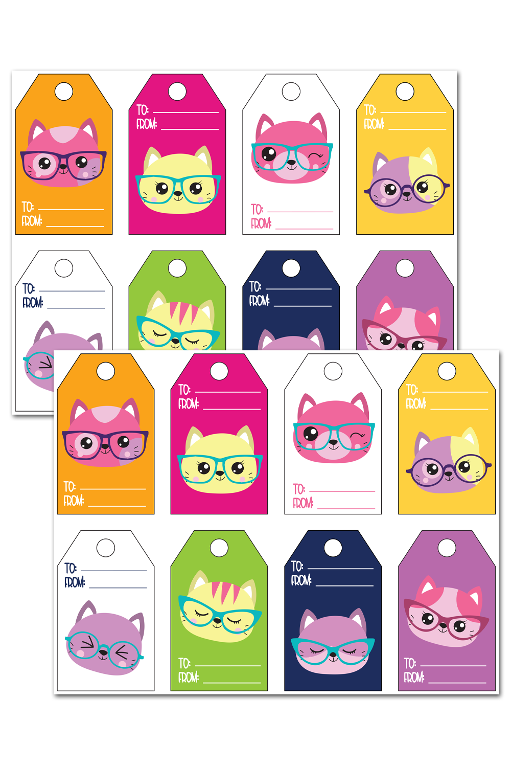 Trendy Cats Gift Tags