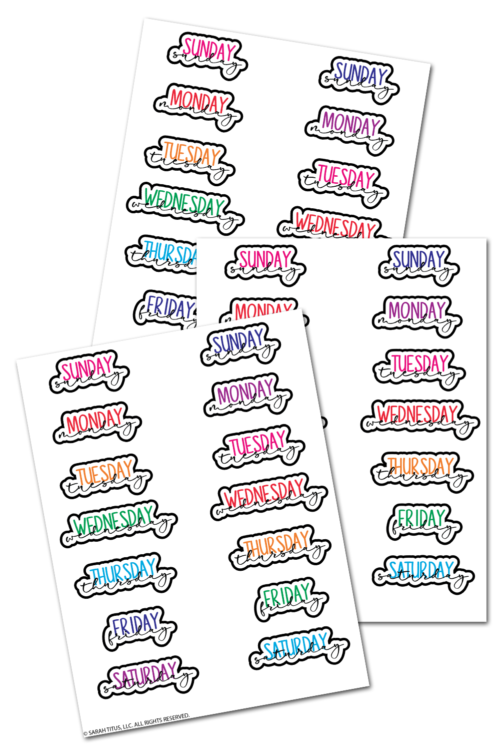 Weekday Planner Stickers