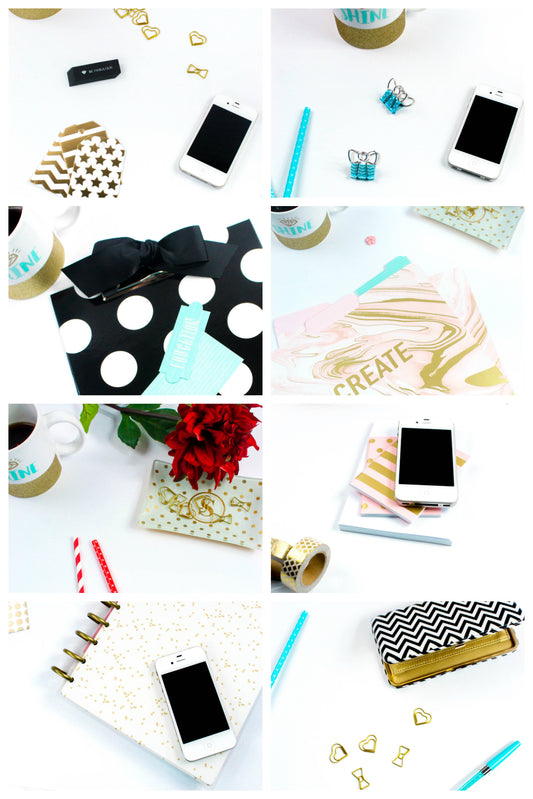 White Styled Desktop Photo Set {17 Photos}